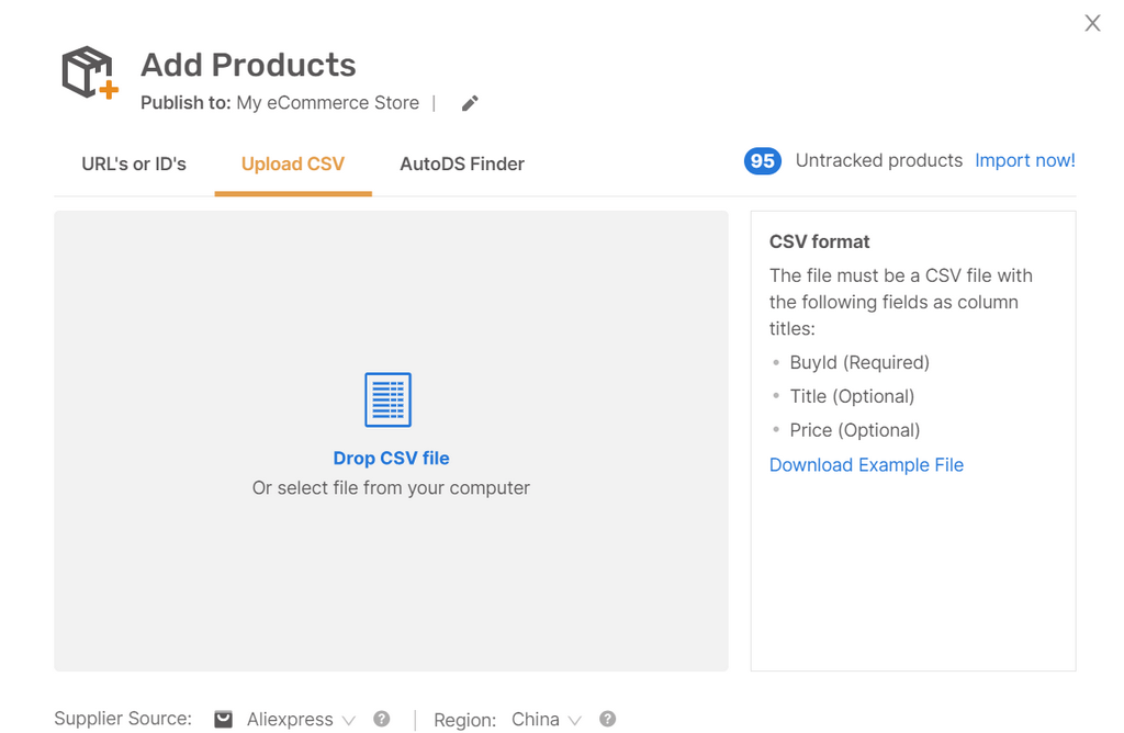 Add CSV file to Bulk Importer