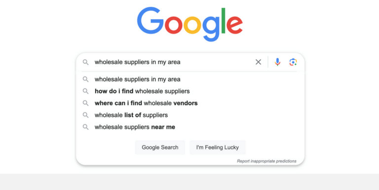 wholesale suppliers google search