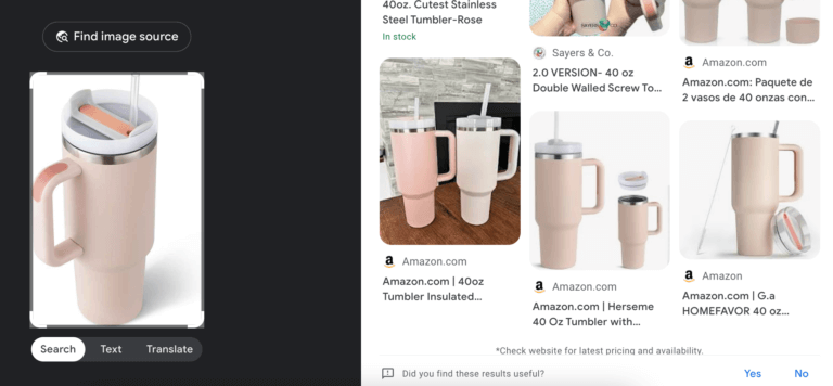 google lens for product research
