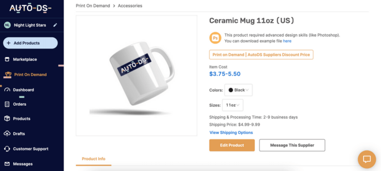 Print on demand product mug