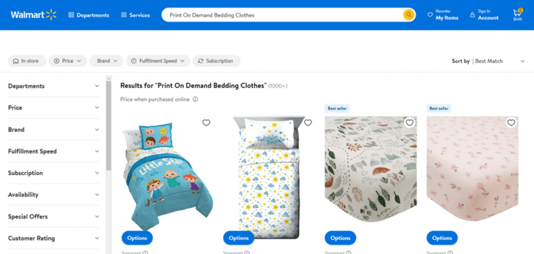 POD Bedding Clothes Walmart