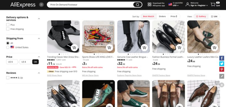 POD Footwear AliExpress