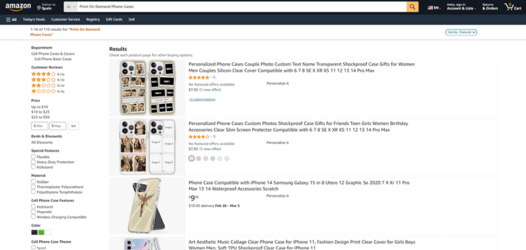 POD Phone Cases Amazon