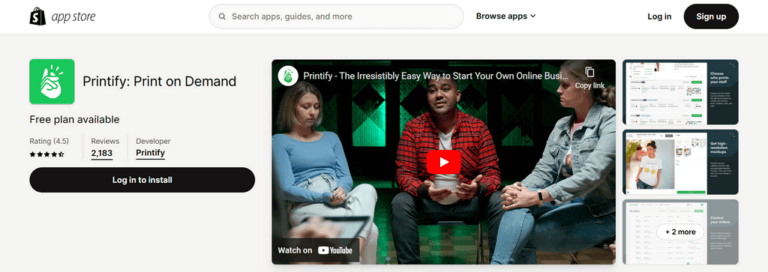 printify shopify print on demand app