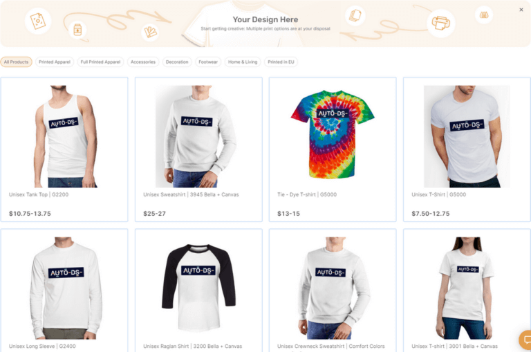 Print on demand dropshipping products