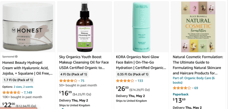 Organic Skincare cosmetic