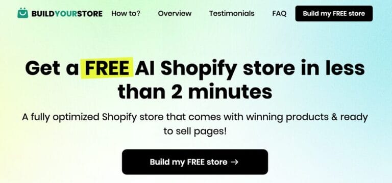 Buildyourstore.ai shopify ai website builder