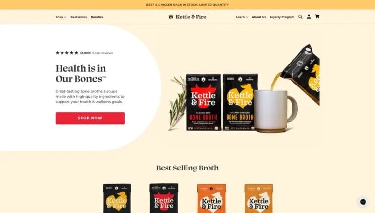 kettle fire landing page example