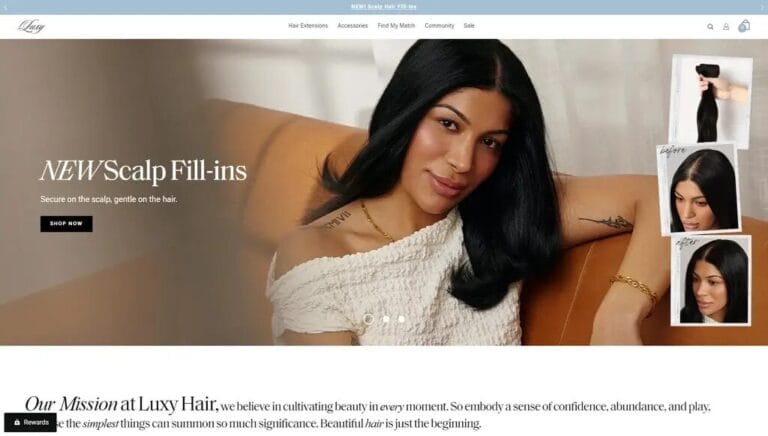 luxury hair landing page example