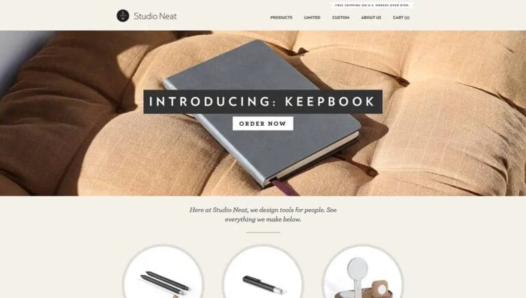 studio neat landing page example