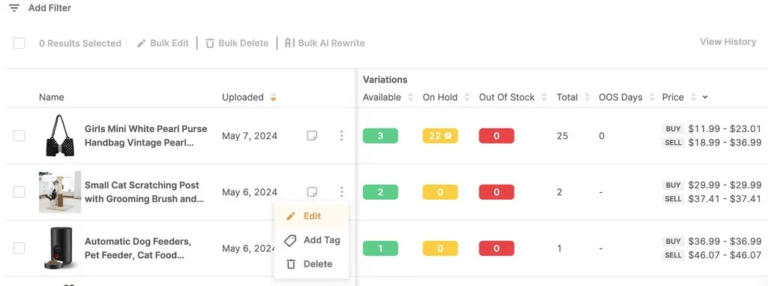 Edit products on your PreBuilt Shopify AI Store
