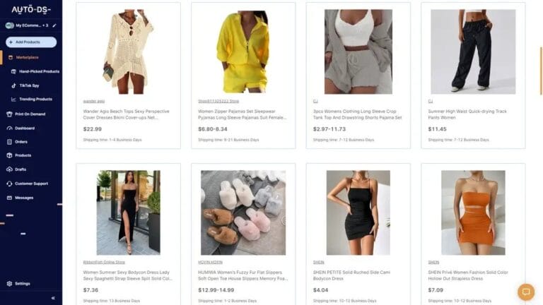 AutoDS women's clothing dropshippers
