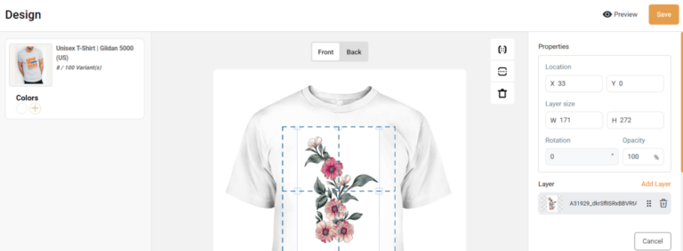 Design your POD product on AutoDS