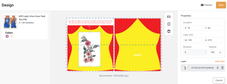 Design your print on demand dress