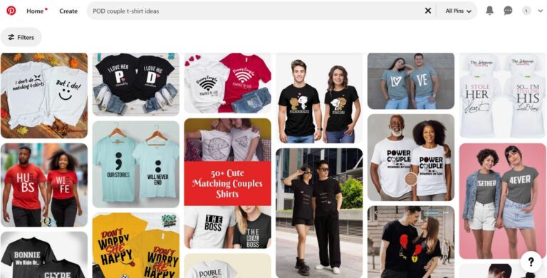 POD couple t-shirt ideas for Valentine's Day dropshipping