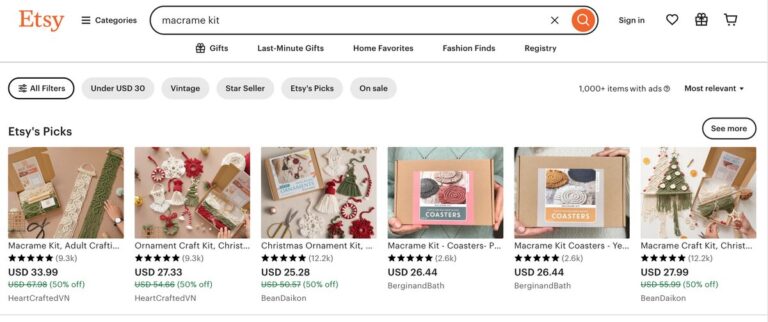 Etsy craft supplies