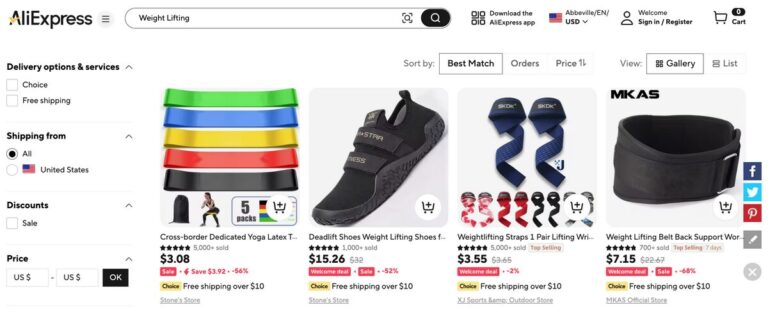 dropshipping fitness equipment AliExpress