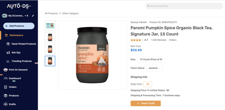 seasonal tea blends autods marketplace