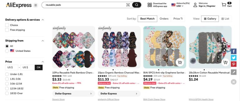 Aliexpress hygiene products