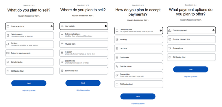 paypal account questions