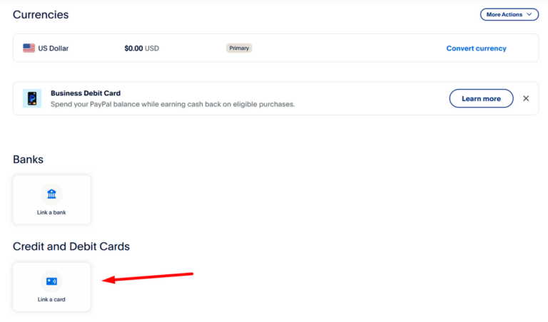 paypal link a card