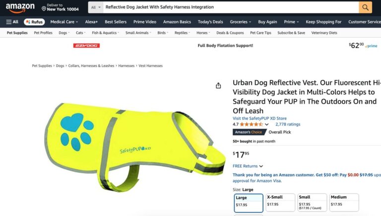 Reflective Dog Jacket With Safety Harness Integration