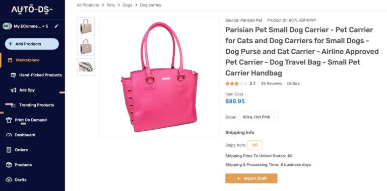 Designer-Inspired Pet Carriers AutoDS
