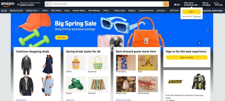 Amazon Main Page