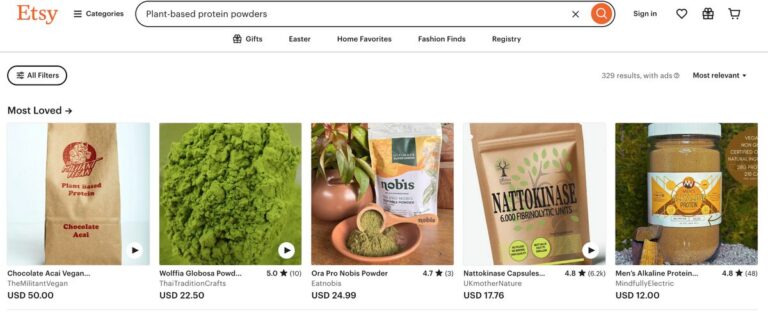 Plant-based protein powders etsy organic foods dropshipping