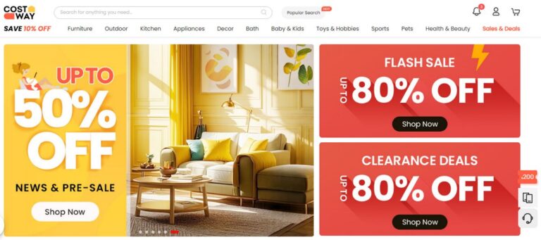 Costway homepage