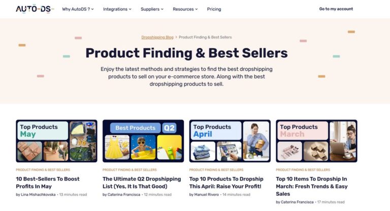 AutoDS Product Finding & Best Sellers blog