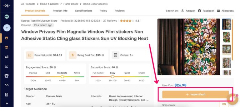 AutoDS Draft Importing For Dropshipping