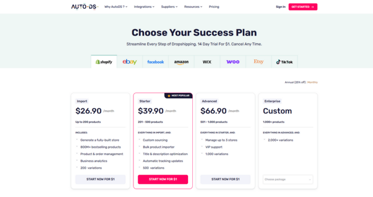AutoDS Pricing and Plans