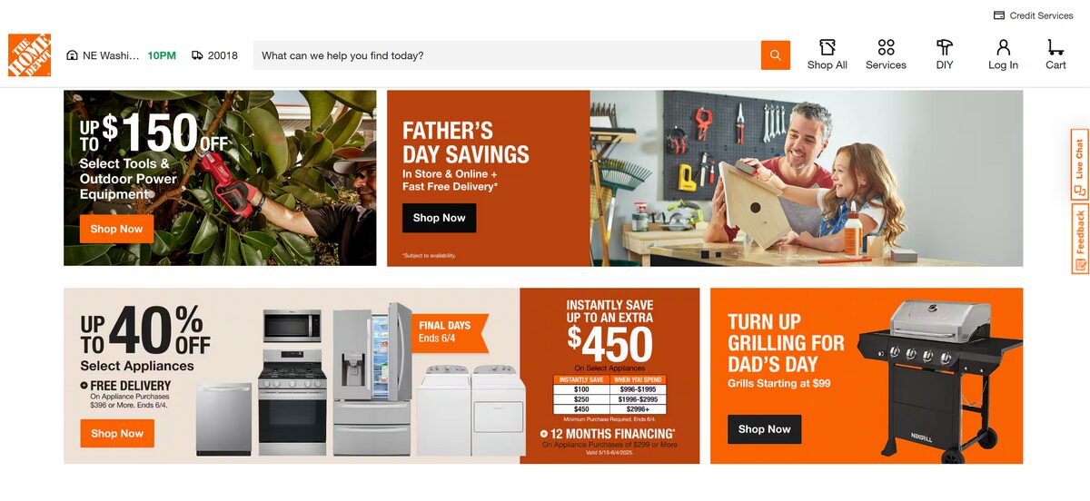 The Home Depot website