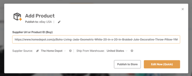 AutoDS product import feature