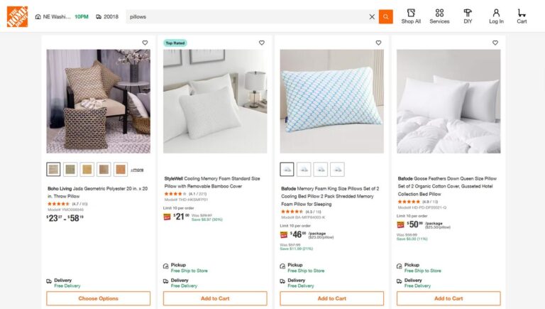 Home Depot Bed Pillows Niche