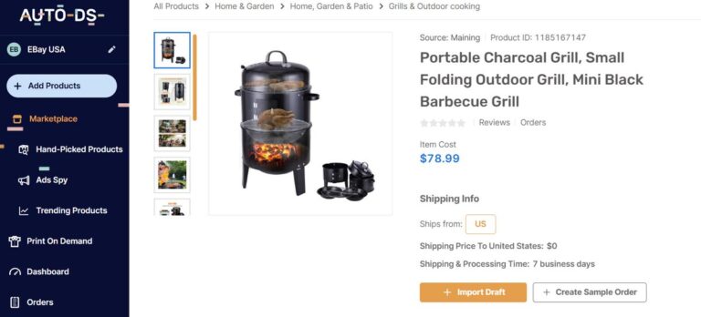 Portable Grill Outdoor Dropship AutoDS Store