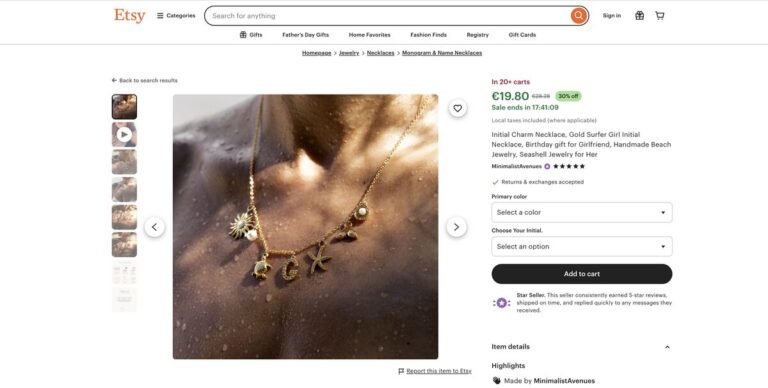 Etsy's beach necklace for dropshipping this summer