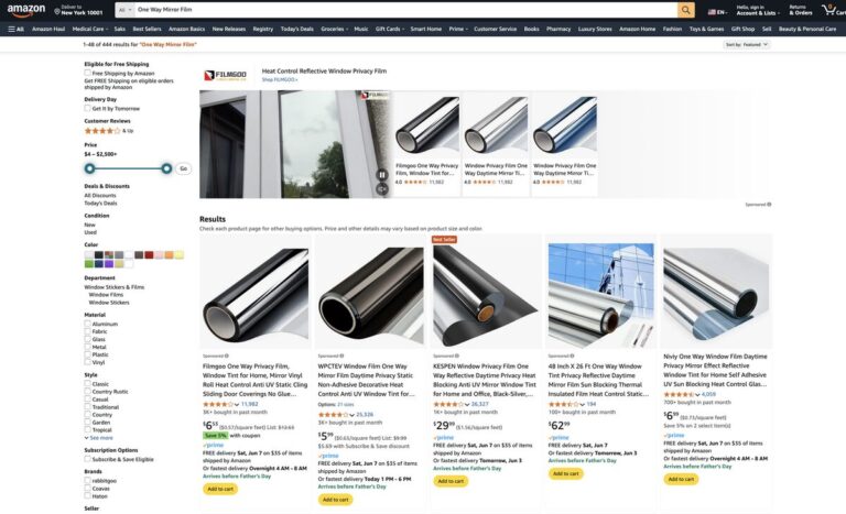 Amazon's one-way mirror film for dropshipping this summer