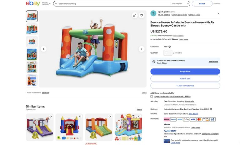 Ebay's bounce house for dropshipping this summer