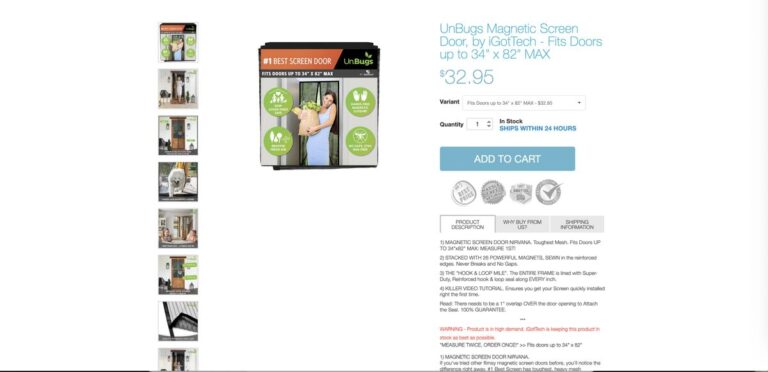 Magnetic Screen Door Curtain for dropshipping in July 2025 from seller's website