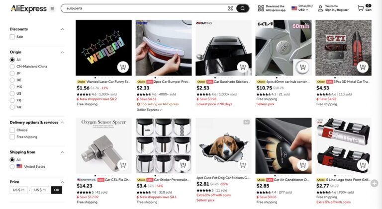 AliExpress for auto parts dropshipping
