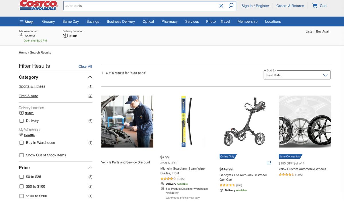 Costco for auto parts dropshipping