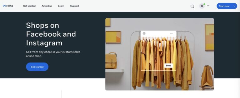 Facebook Shop's homepage to start dropshipping with no money