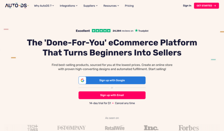 AutoDS platform for Amazon to eBay dropshipping