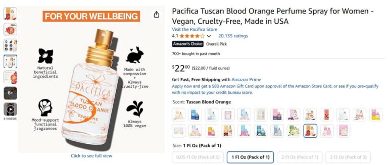Vegan and cruelty-free perfume in Amazon
