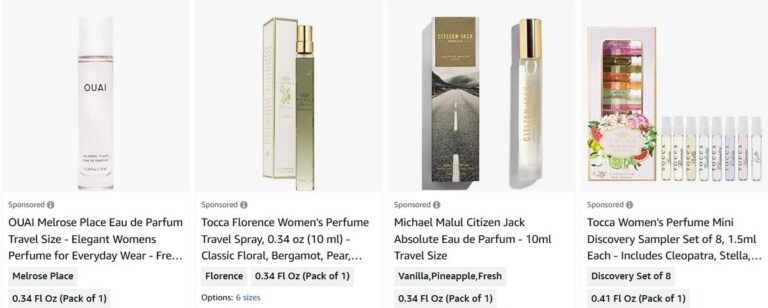 Travel-Size fragrances and perfumes