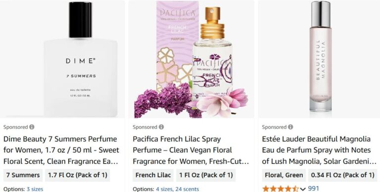 Light florals scents and perfumes for spring and summer