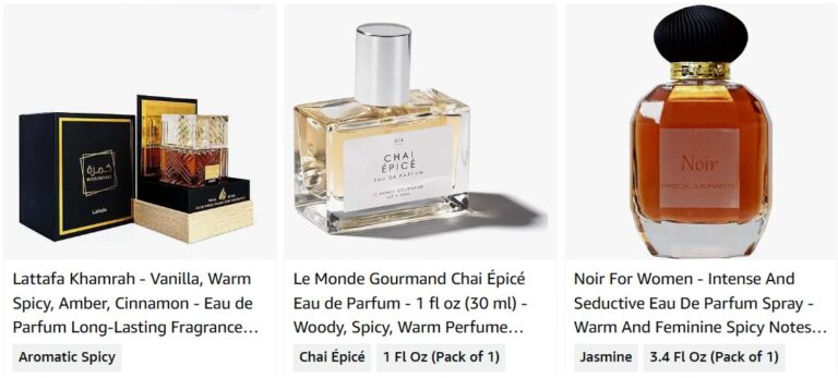 Fall and winter perfumes with warm spices
