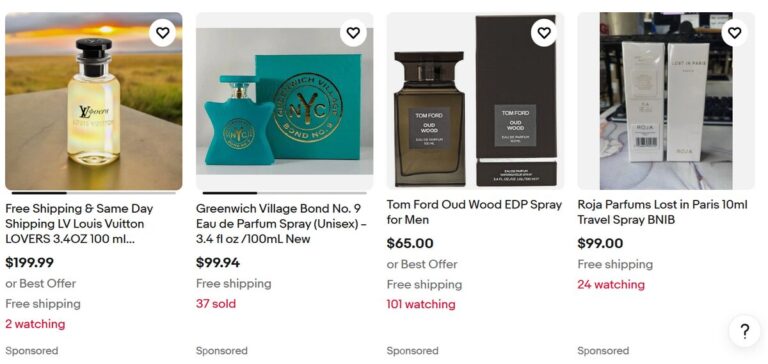 eBay online shop perfumes kits and products